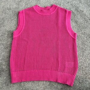 DKNY Fuchsia Sleeveless Knit Sweater